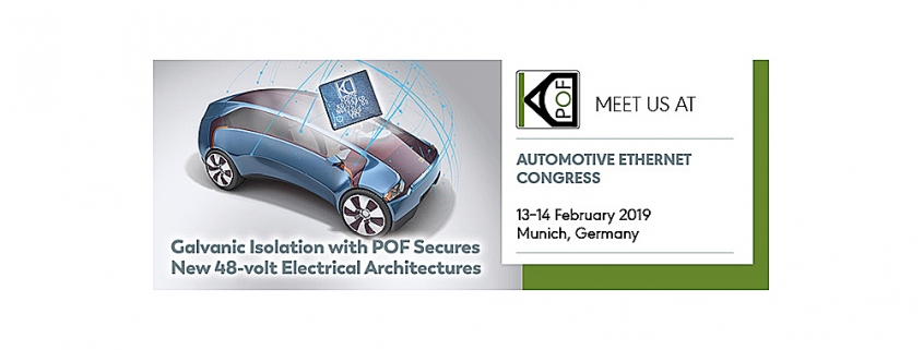 KDPOF displays optical connectivity providing galvanic isolation for Battery Management Systems and Smart Antenna Modules at Automotive Ethernet Congress