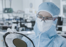 State-of-the-art clean-room production at TRUMPF Photonic Components. TRUMPF manufactures its VCSELs and photodiodes in state-of-the art clean-room facilities.