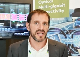 Interview of Dr. Harald Karcher with Cesar Esteban about automotive Ethernet with multi-gigabit fibers in cars
