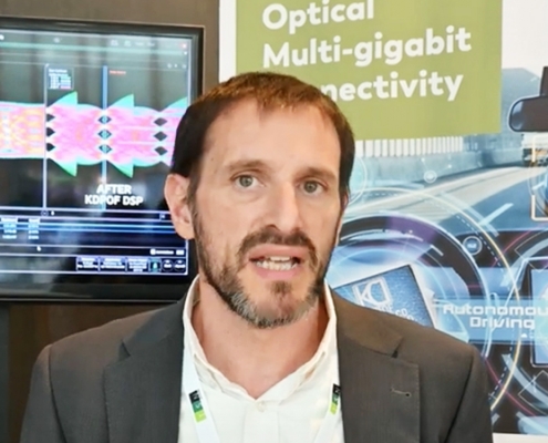 Interview of Dr. Harald Karcher with Cesar Esteban about automotive Ethernet with multi-gigabit fibers in cars